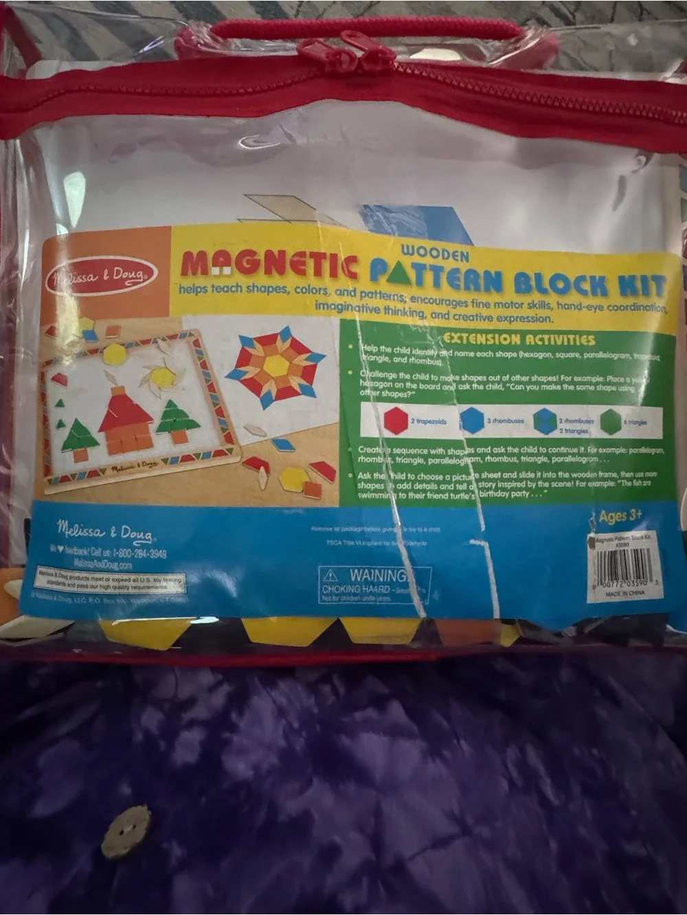 Melissa & Doug Magnetic Pattern Block Kit - Red, Yellow, Blue, Green